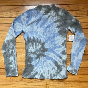 Free People Tie Dye Turtle Neck Long Sleeve Top